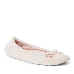 Outlet 🌟 Dearfoams 👩 Womens Layla Chenille Ballerina w/ Genuine Suede Outsole 🔥