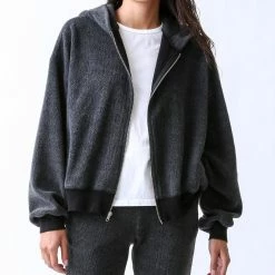Cheap 👏 Electric & Rose 👩 women Estelle Sherpa Bomber Jacket in Onyx 😉