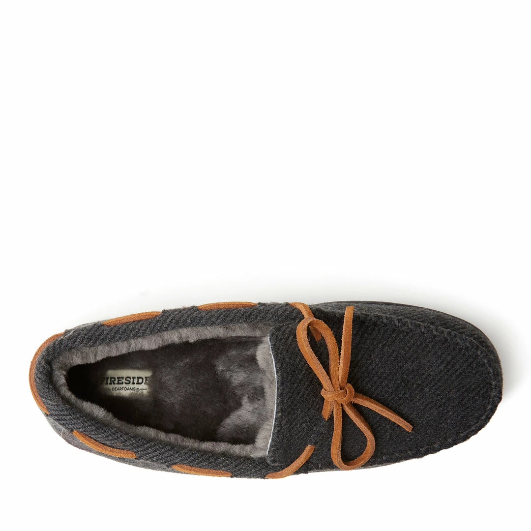 Hot Sale π Fireside By Dearfoams Men's Grafton Microwool and Genuine Shearling Moccasin π― - Image 5