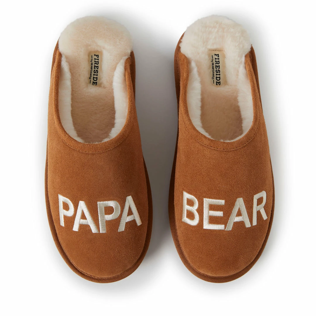 Flash Sale π Dearfoams Mens Papa Bear Genuine Shearling Scuff π₯°