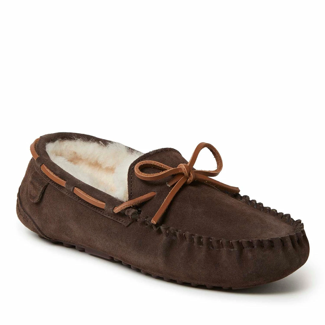 Coupon β¨ Fireside By Dearfoams Men's Victor Genuine Shearling Moccasin with Tie π