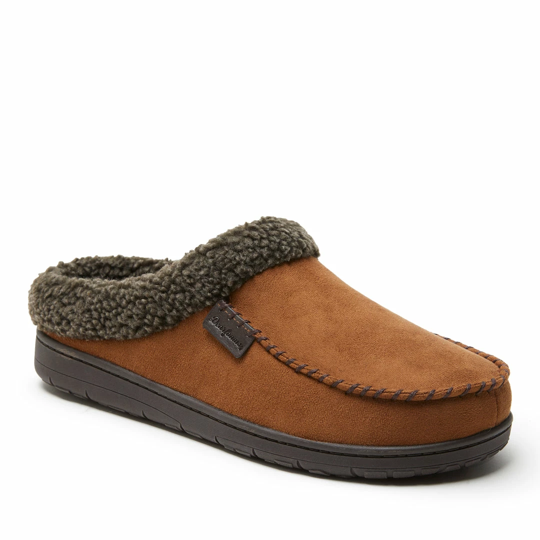 Hot Sale π₯ Dearfoams Mens Brendan Microsuede Moc Toe Clog with Whipstitch π₯