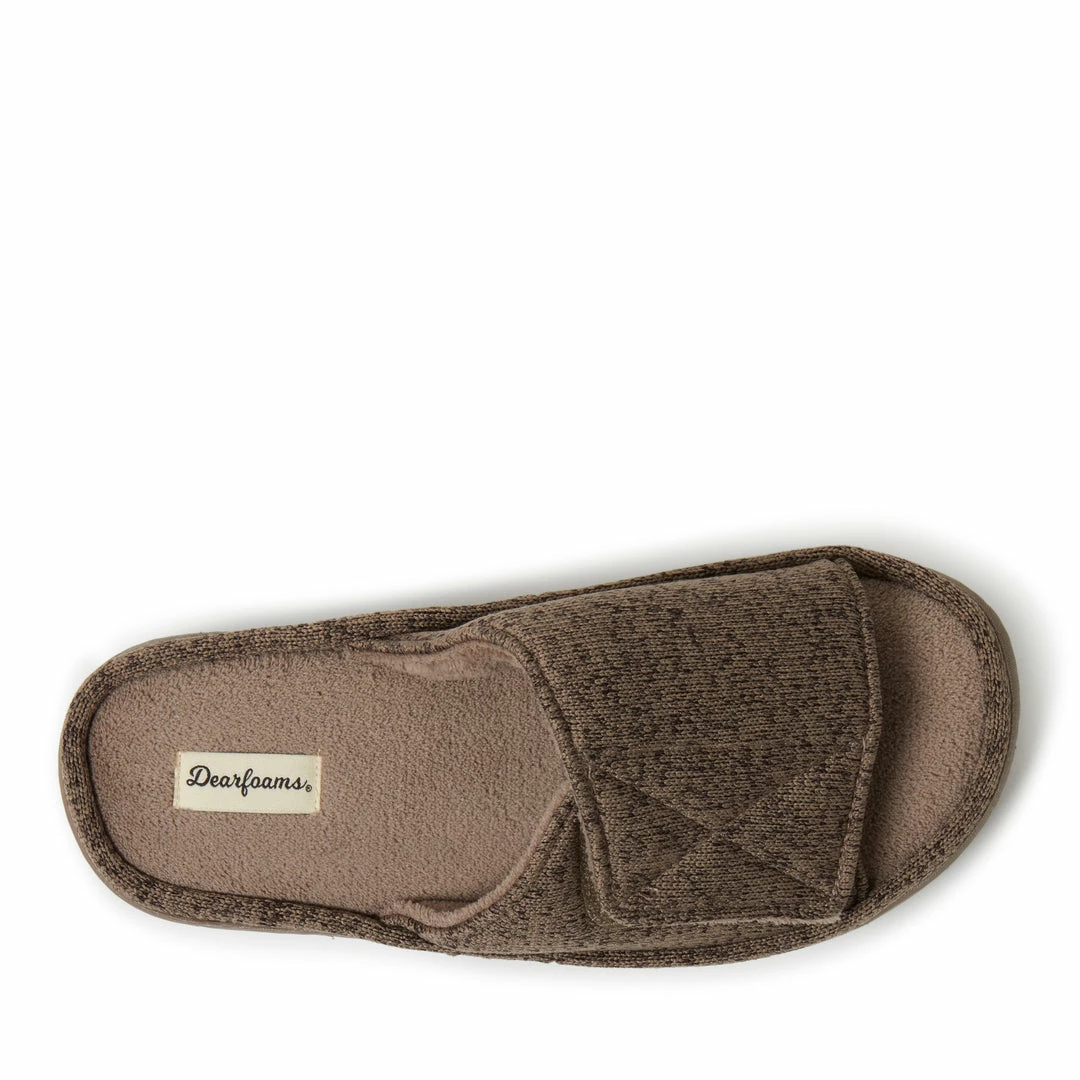Promo β Dearfoams Men's Chase Marled Knit Slide Memory Foam Slippers with Adjustable Strap π₯° - Image 3