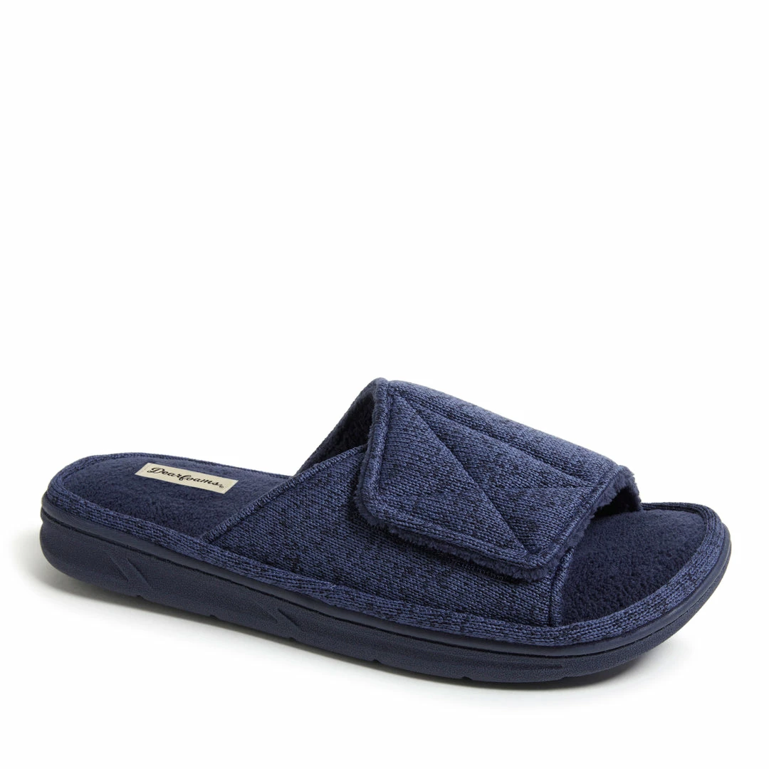 Promo β Dearfoams Men's Chase Marled Knit Slide Memory Foam Slippers with Adjustable Strap π₯° - Image 7