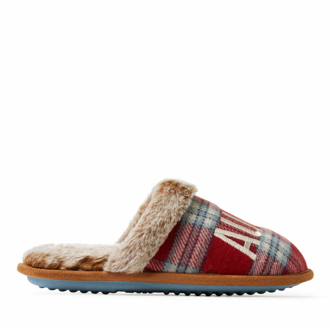 Brand new βοΈ Dearfoams π© Women's Auntie Bear Red Plaid Scuff Slippers π― - Image 3