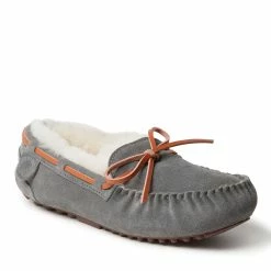 Buy 🎁 Fireside By Dearfoams 👩 Women's Victoria Genuine Shearling Moccasin with Tie ❤️