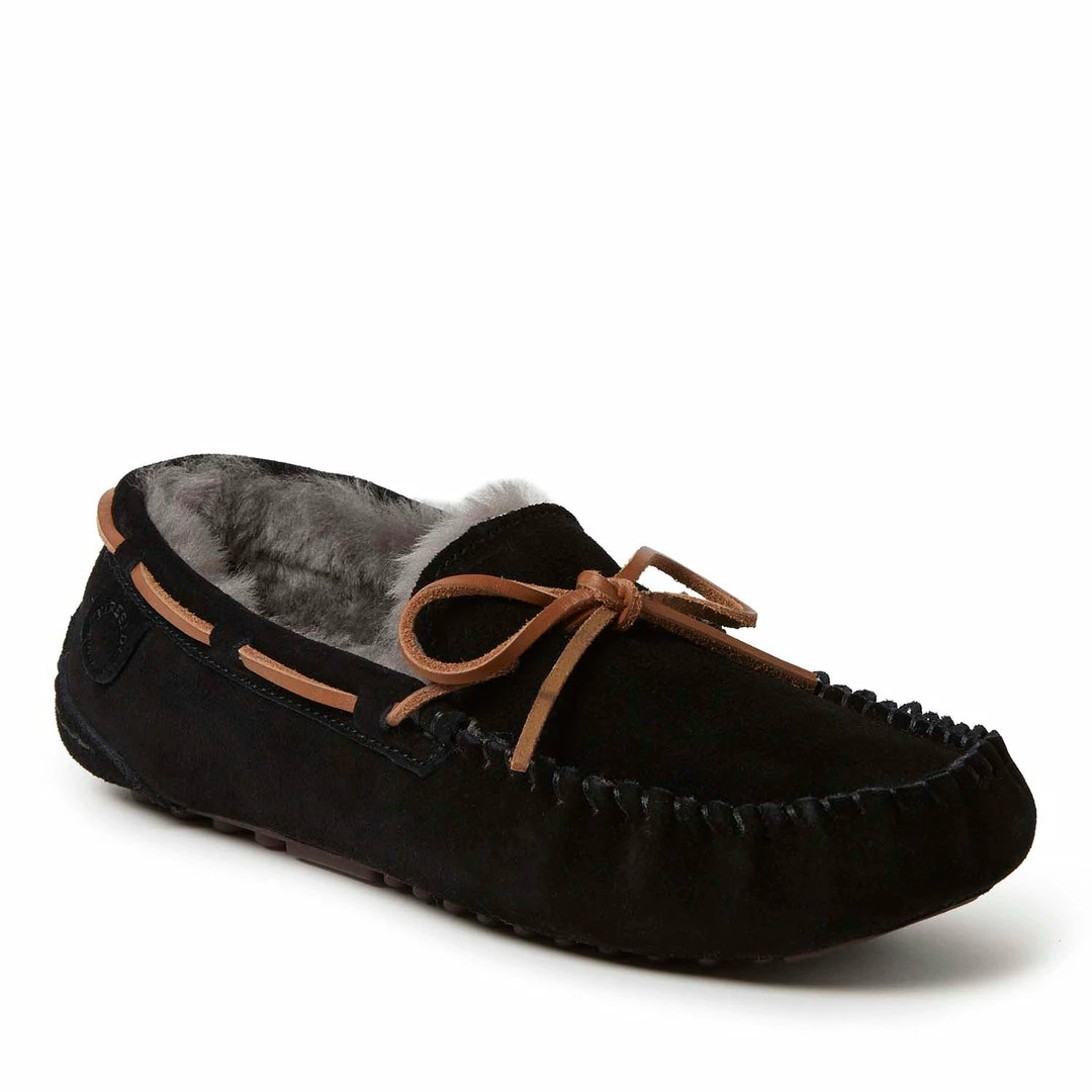 Coupon β¨ Fireside By Dearfoams Men's Victor Genuine Shearling Moccasin with Tie π - Image 6