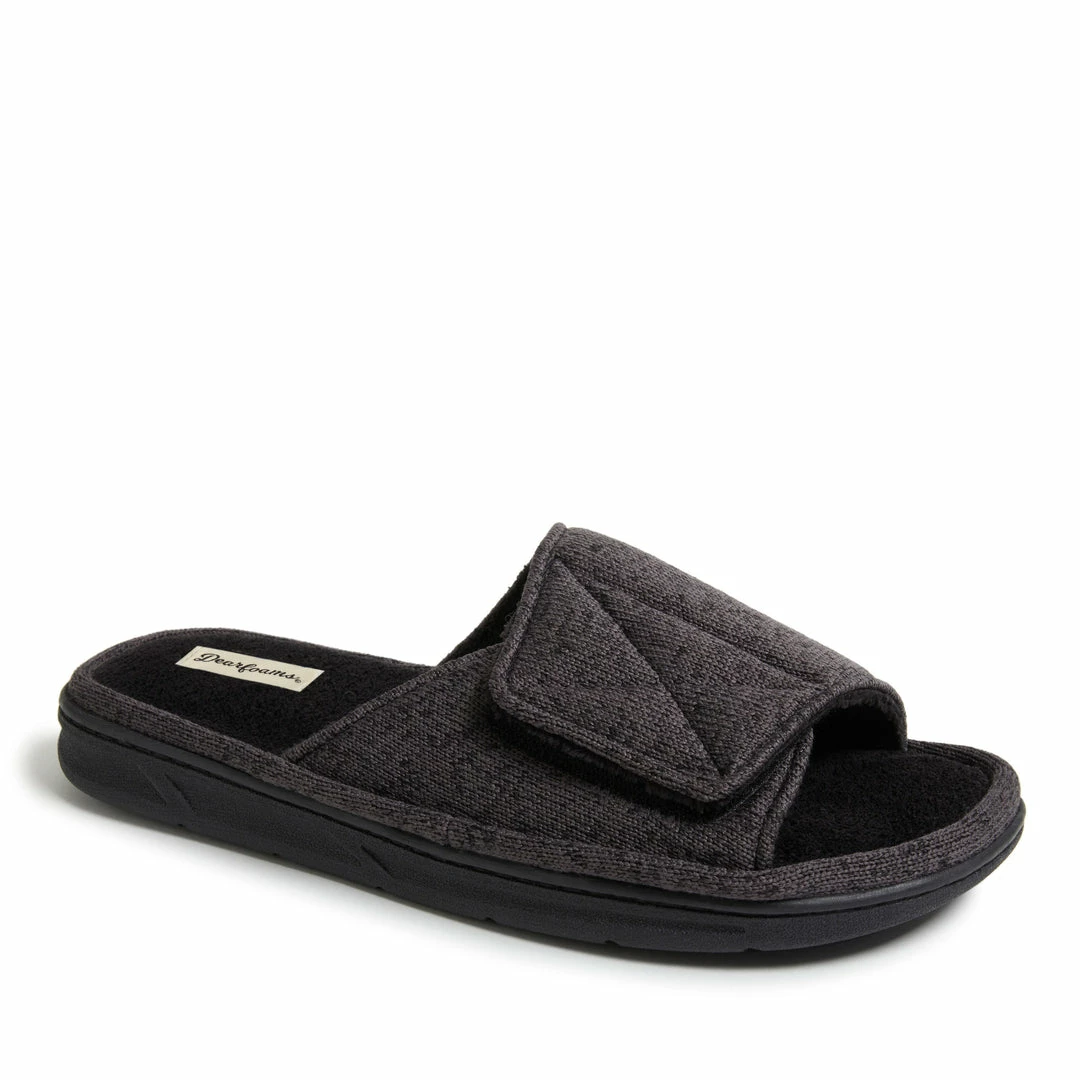 Promo β Dearfoams Men's Chase Marled Knit Slide Memory Foam Slippers with Adjustable Strap π₯° - Image 6