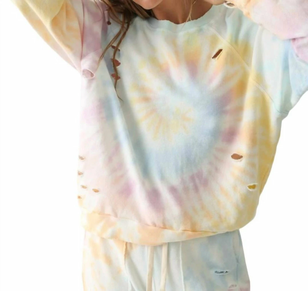 Best reviews of π Electric & Rose π© women Sloan Sweatshirt - Wave Distressed in Luna/Blush/Sweatshirt π§¨