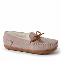 Discount 🎁 Fireside by Dearfoams 👩 Women's Alice Springs Shearling Water Resistant Indoor/Outdoor Moccasin Slipper 👏