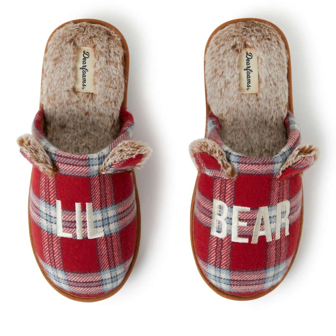 Coupon π― Dearfoams men Adult Unisex Lil Bear Red Plaid Slippers π₯°